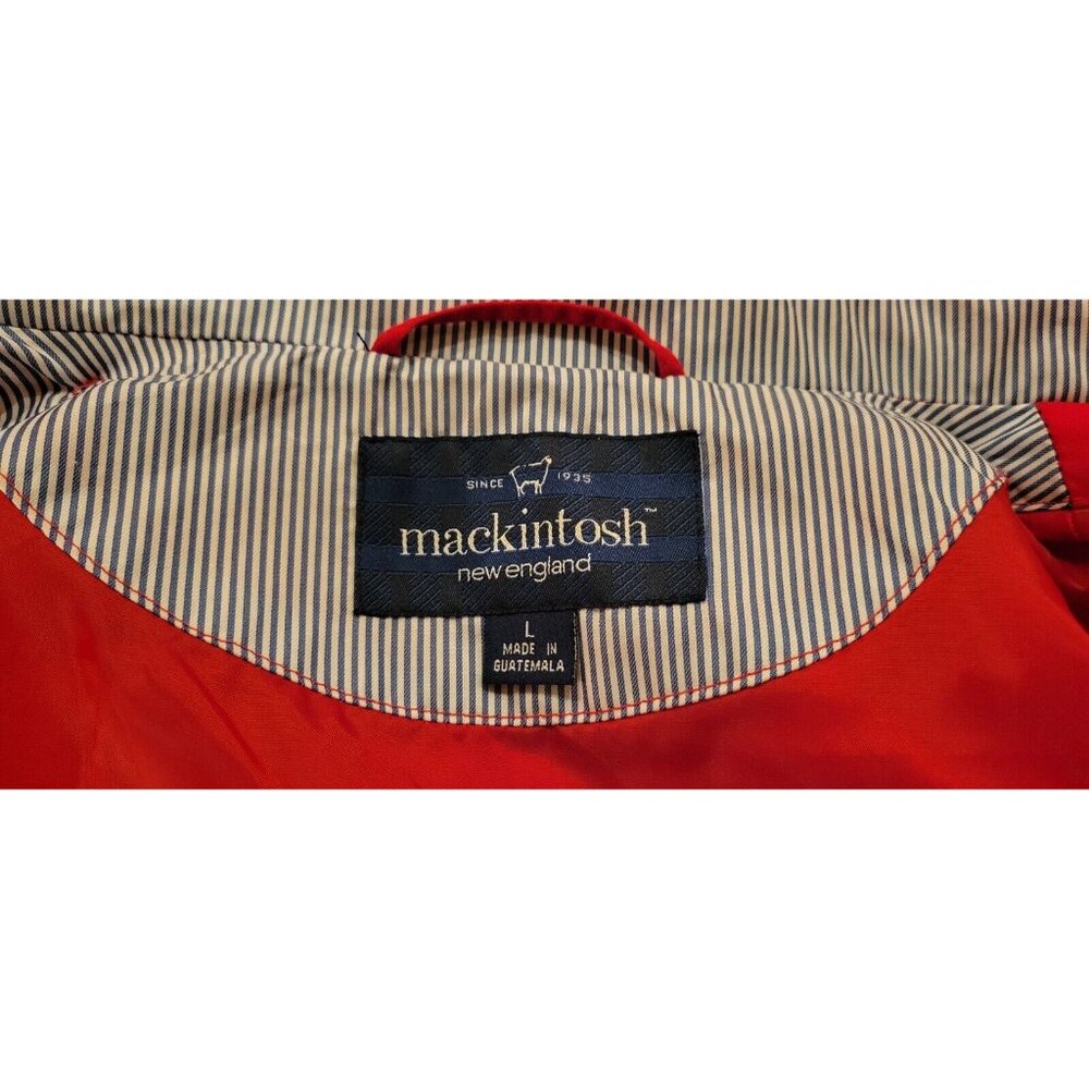 Mackintosh New England Women's Large Red Removable Hood Snap Button Rain Jacket - Picture 9 of 15